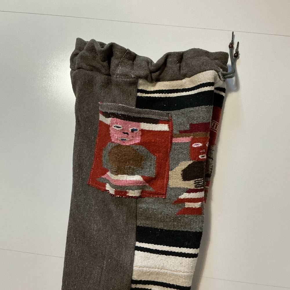 Vintage South American Folk Art OOAK 1 Of 1 Reworked Upcycle Tapestry Pants - Picture 6 of 8